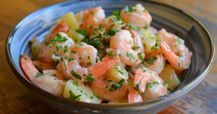 Receta de ensalada de langostinos con patatas